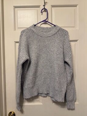 Sonoma Light Gray Chunky Crewneck Sweater